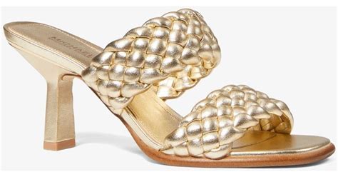 michael michael kors amelia leather dress mules|Amelia Metallic Braided Faux Leather Mule .